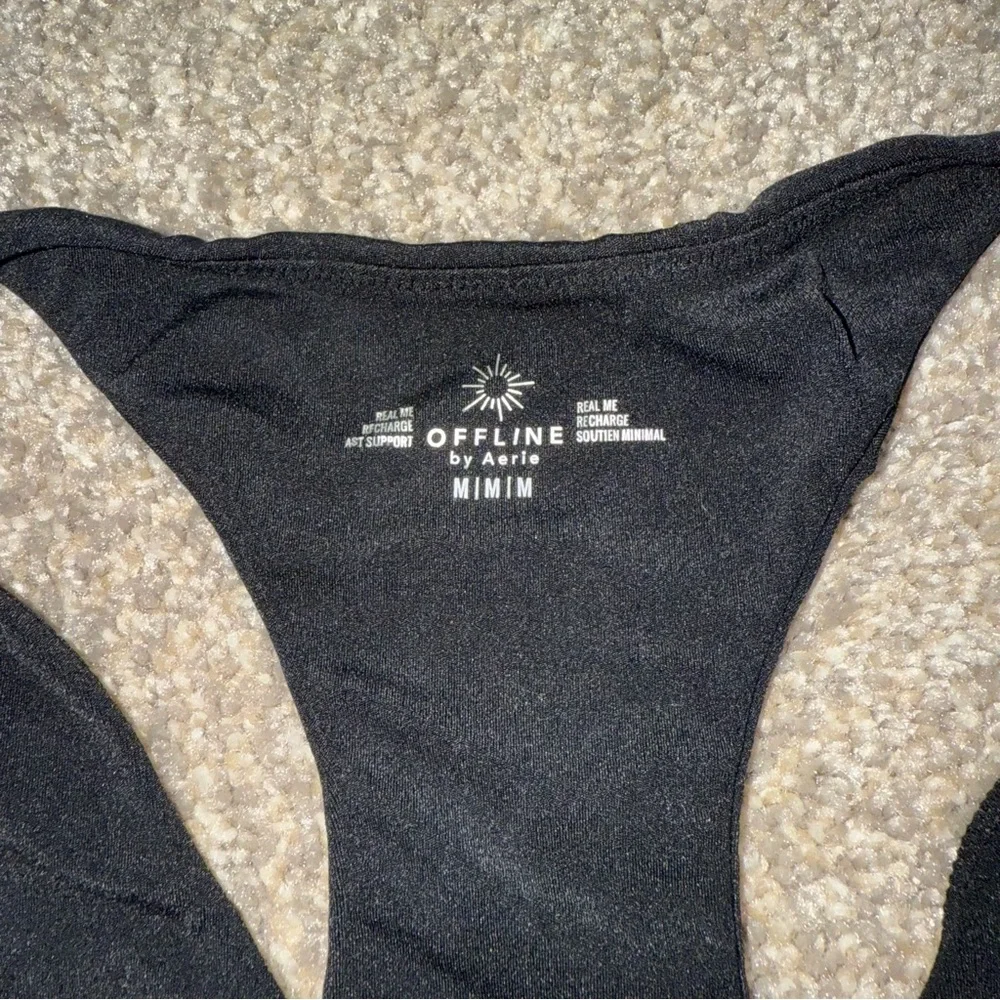 Aerie - Real Me Racerback Longline Sports Bra - Black, Medium - Picture 2 of 3